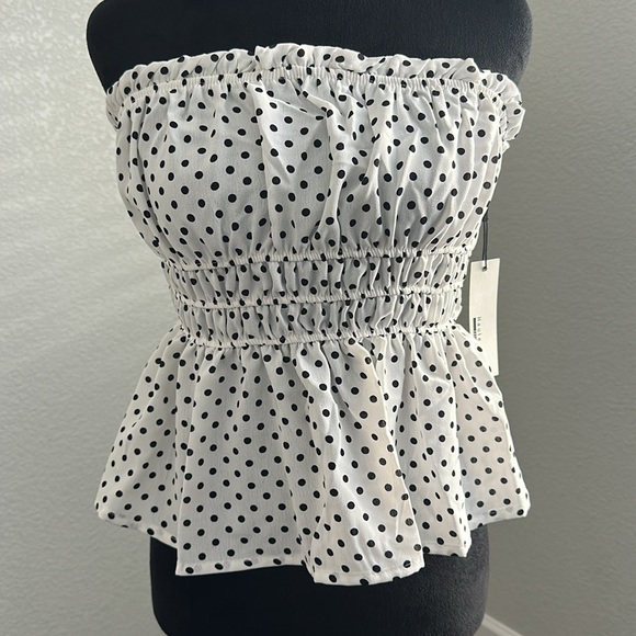 NWT Haute Monde Polka Dot Strapless Top - Picture 4 of 6